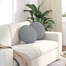   vidaXL Ülőpárnák 2 pcs Világosszürke Ø40 x 13 cm szövet