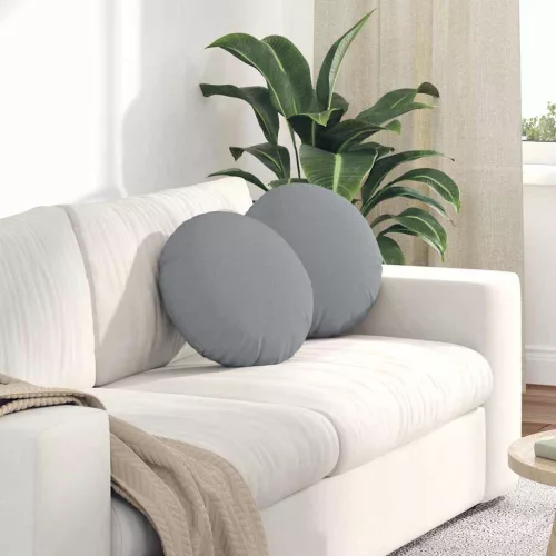 vidaXL Ülőpárnák 2 pcs Világosszürke Ø40 x 13 cm szövet
