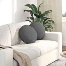   vidaXL Ülőpárnák 2 pcs Sötétszürke Ø40 x 13 cm szövet