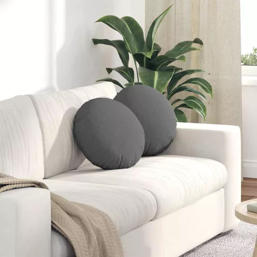 vidaXL Ülőpárnák 2 pcs Sötétszürke Ø40 x 13 cm szövet