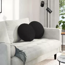 vidaXL Ülőpárnák 2 pcs Fekete Ø40 x 13 cm szövet