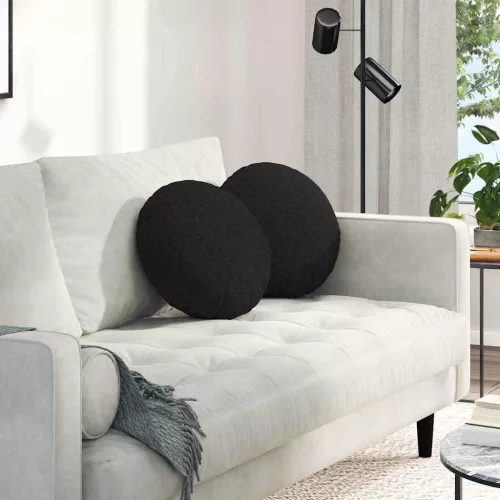 vidaXL Ülőpárnák 2 pcs Fekete Ø40 x 13 cm szövet