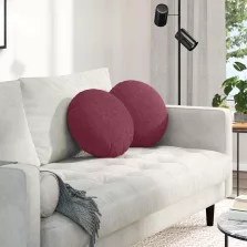 vidaXL Ülőpárnák 2 pcs Bordó Ø40 x 13 cm szövet