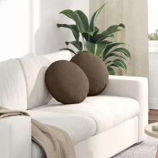 vidaXL Ülőpárnák 2 pcs Barna Ø40 x 13 cm szövet