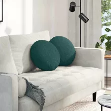 vidaXL Ülőpárnák 2 pcs Sötétzöld Ø40 x 13 cm szövet