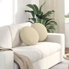 vidaXL Ülőpárnák 2 pcs Krém Ø40 x 13 cm szövet