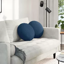 vidaXL Ülőpárnák 2 pcs Kék Ø40 x 13 cm szövet