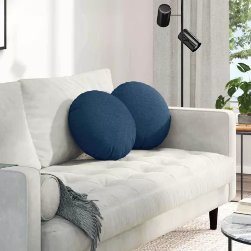 vidaXL Ülőpárnák 2 pcs Kék Ø40 x 13 cm szövet