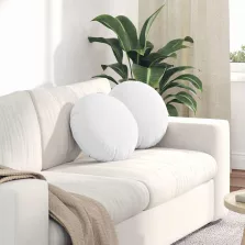 vidaXL Ülőpárnák 2 pcs Fehér Ø40 x 13 cm szövet