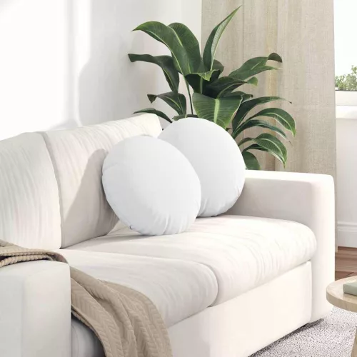 vidaXL Ülőpárnák 2 pcs Fehér Ø40 x 13 cm szövet