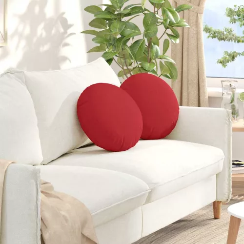 vidaXL Ülőpárnák 2 pcs Piros Ø40 x 13 cm szövet