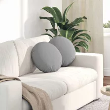   vidaXL Ülőpárnák 2 pcs Felhőszürke Ø40 x 13 cm szövet