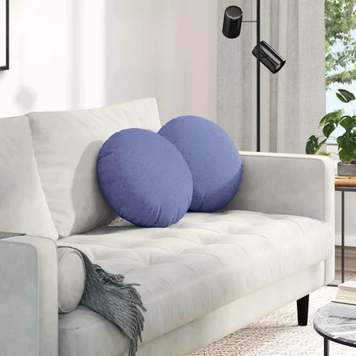 vidaXL Ülőpárnák 2 pcs Farmerkék Ø40 x 13 cm szövet