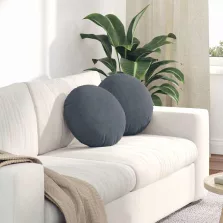   vidaXL Ülőpárnák 2 pcs Sötétszürke Ø 40 x 13 cm Bársony