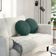   vidaXL Ülőpárnák 2 pcs Sötétzöld Ø 40 x 13 cm Bársony