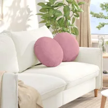   vidaXL Ülőpárnák 2 pcs Rózsaszín Ø 40 x 13 cm Bársony