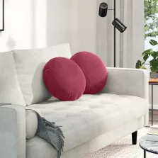 vidaXL Ülőpárnák 2 pcs Bordó Ø 40 x 13 cm Bársony