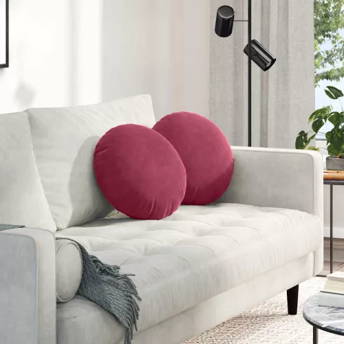 vidaXL Ülőpárnák 2 pcs Bordó Ø 40 x 13 cm Bársony