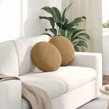 vidaXL Ülőpárnák 2 pcs Barna Ø 40 x 13 cm Bársony