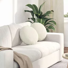 vidaXL Ülőpárnák 2 pcs Krém Ø 40 x 13 cm Bársony