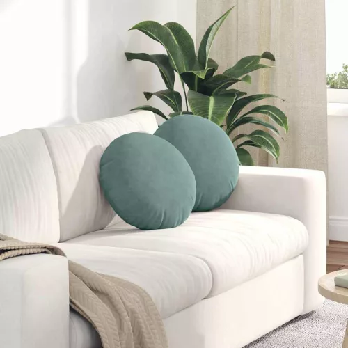vidaXL Ülőpárnák 2 pcs Tengeri Zöld Ø 40 x 13 cm Bársony