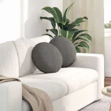   vidaXL Ülőpárnák 2 pcs Világosszürke Ø 40 cm Bársonyos szövet