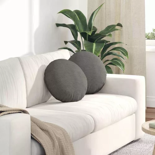 vidaXL Ülőpárnák 2 pcs Világosszürke Ø 40 cm Bársonyos szövet