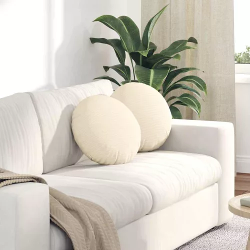 vidaXL Ülőpárnák 2 pcs Krém Ø 40 cm Bársonyos szövet