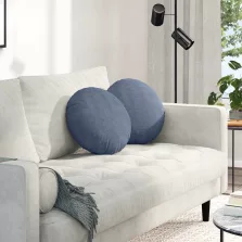vidaXL Ülőpárnák 2 pcs Kék Ø 40 cm Bársonyos szövet