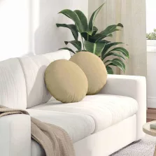   vidaXL Ülőpárnák 2 pcs Szürke zöld Ø 40 cm Bársonyos szövet