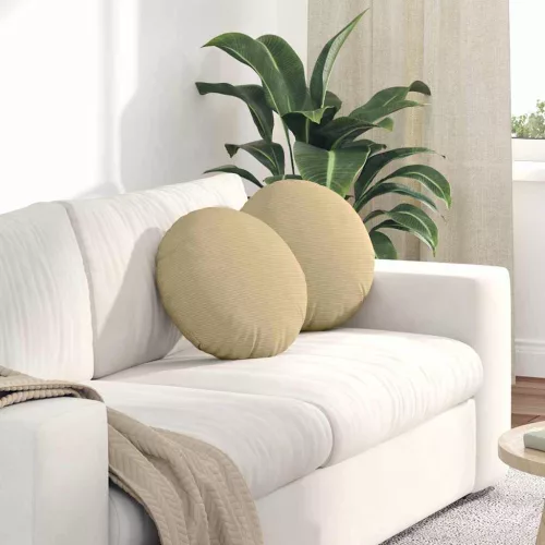 vidaXL Ülőpárnák 2 pcs Szürke zöld Ø 40 cm Bársonyos szövet