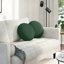   vidaXL Ülőpárnák 2 pcs Sötétzöld Ø 40 cm Bársonyos szövet