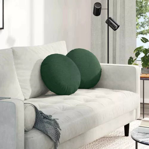 vidaXL Ülőpárnák 2 pcs Sötétzöld Ø 40 cm Bársonyos szövet
