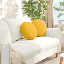   vidaXL Ülőpárnák 2 pcs Világos sárga Ø 40 cm Bársonyos szövet