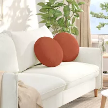   vidaXL Ülőpárnák 2 pcs Piros Narancs Ø 40 cm Bársonyos szövet