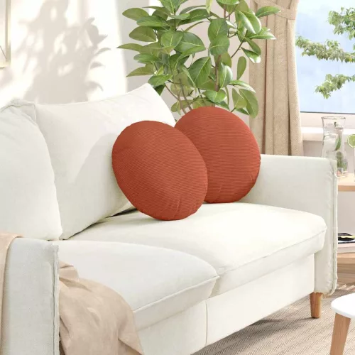 vidaXL Ülőpárnák 2 pcs Piros Narancs Ø 40 cm Bársonyos szövet