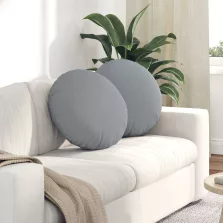   vidaXL Ülőpárnák 2 pcs Világosszürke Ø50 x 19 cm szövet