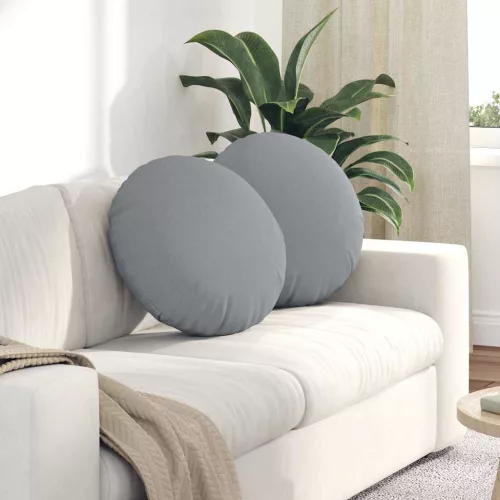 vidaXL Ülőpárnák 2 pcs Világosszürke Ø50 x 19 cm szövet