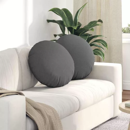 vidaXL Ülőpárnák 2 pcs Sötétszürke Ø50 x 19 cm szövet