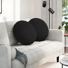 vidaXL Ülőpárnák 2 pcs Fekete Ø50 x 19 cm szövet