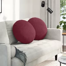 vidaXL Ülőpárnák 2 pcs Bordó Ø50 x 19 cm szövet