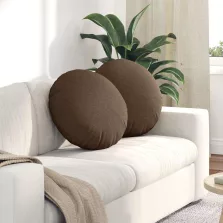 vidaXL Ülőpárnák 2 pcs Barna Ø50 x 19 cm szövet