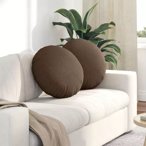 vidaXL Ülőpárnák 2 pcs Barna Ø50 x 19 cm szövet