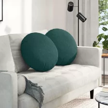 vidaXL Ülőpárnák 2 pcs Sötétzöld Ø50 x 19 cm szövet