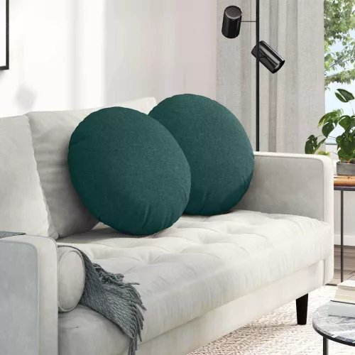 vidaXL Ülőpárnák 2 pcs Sötétzöld Ø50 x 19 cm szövet