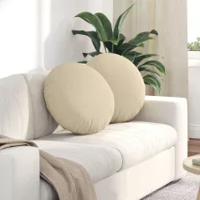 vidaXL Ülőpárnák 2 pcs Krém Ø50 x 19 cm szövet