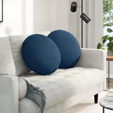 vidaXL Ülőpárnák 2 pcs Kék Ø50 x 19 cm szövet