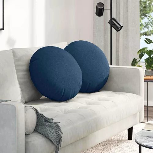 vidaXL Ülőpárnák 2 pcs Kék Ø50 x 19 cm szövet