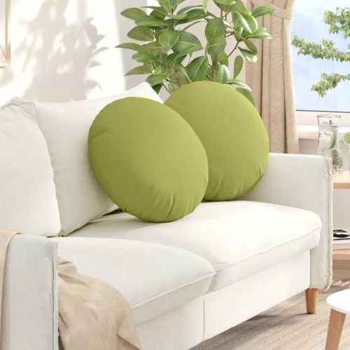 vidaXL Ülőpárnák 2 pcs Világos zöld Ø50 x 19 cm szövet