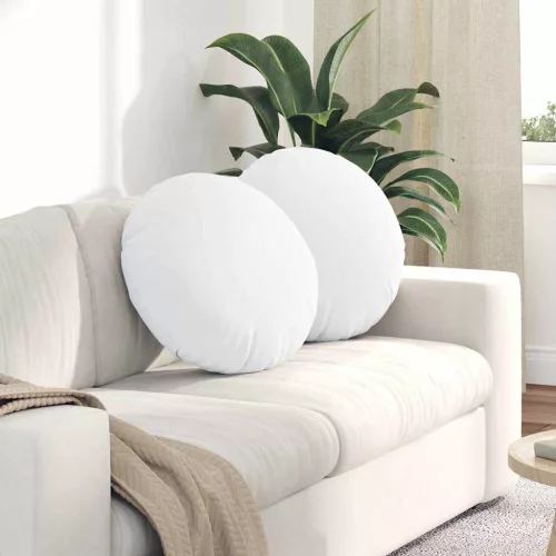 vidaXL Ülőpárnák 2 pcs Fehér Ø50 x 19 cm szövet